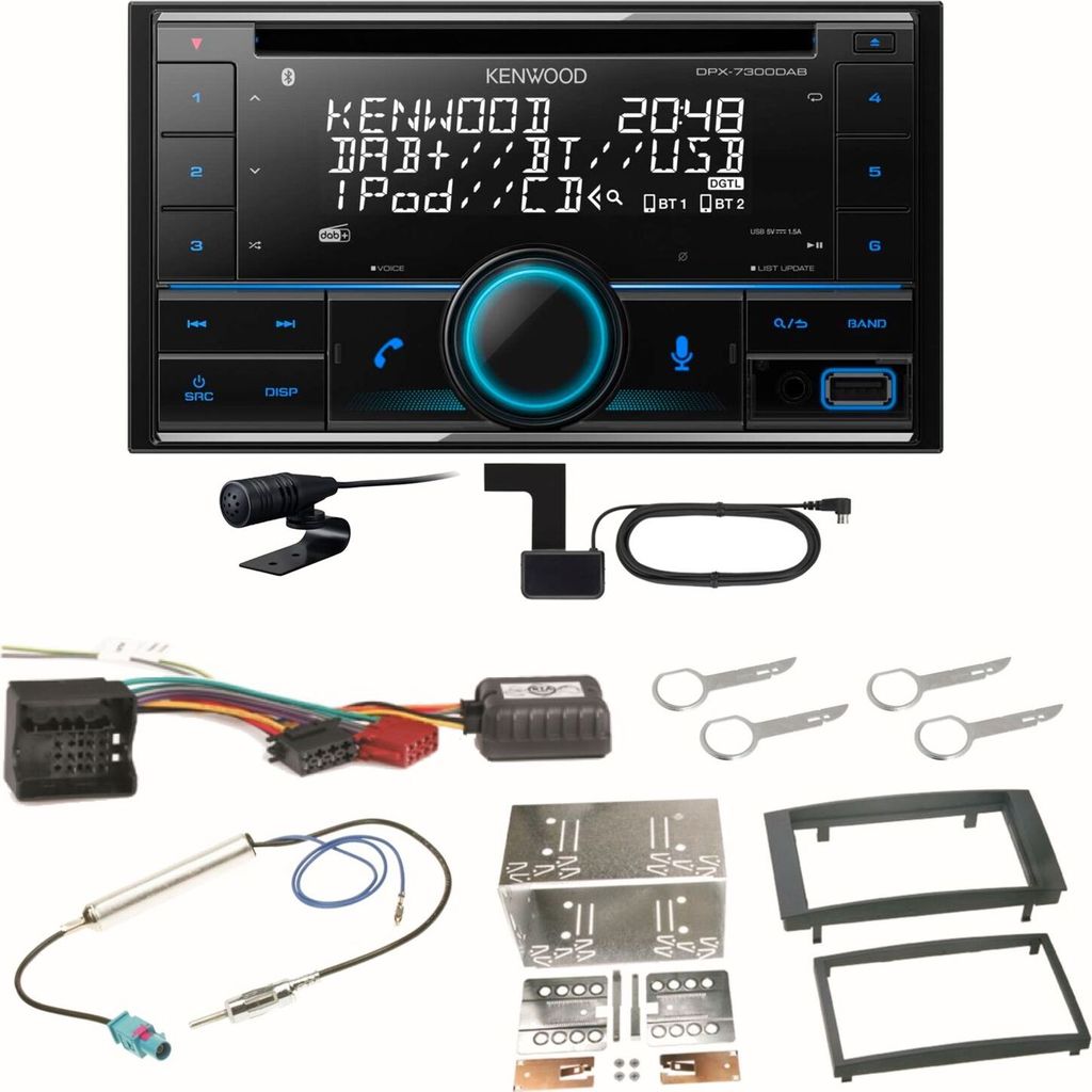 Kenwood DPX-7300DAB Bluetooth Digitalradio Einbauset für T5 2003-2015 Multivan