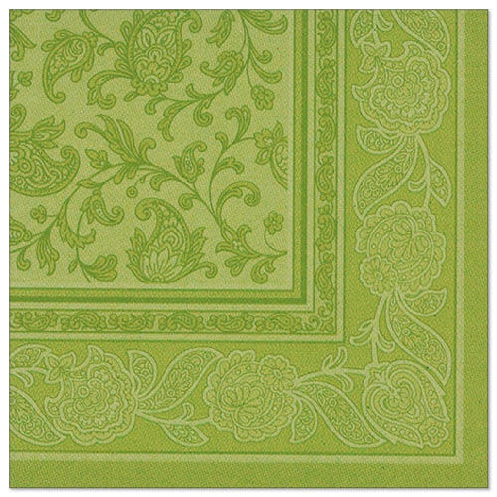 Papstar Servietten "ROYAL Collection" 1/4-Falz 40 cm x 40 cm olivgrün "Ornaments", 5 x 50 Stück