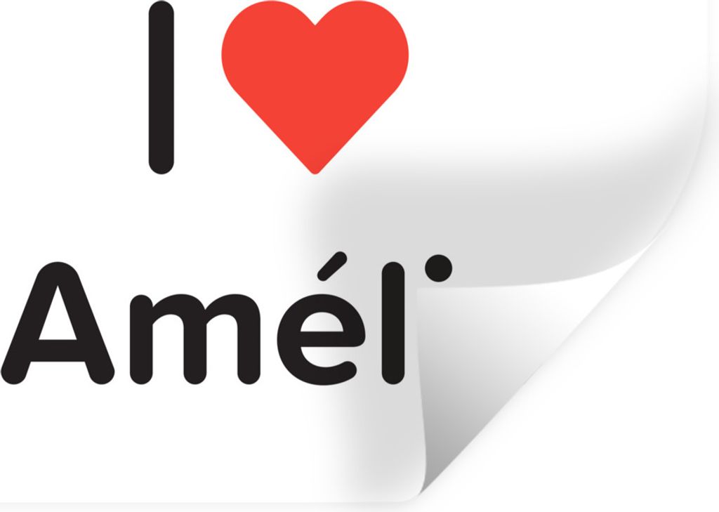 MuchoWow Wandtattoo Wandsticker Wandaufkleber Ich liebe - Amélia - Mädchen 120x90 cm Selbstklebend und Repositionierbar - Aufkleber