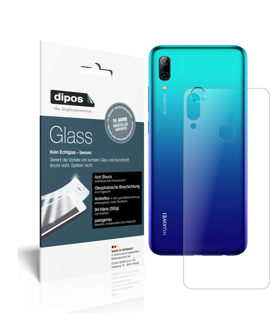 2x Schutzfolie für Huawei Enjoy 9S Rückseite matt - Anti-Shock 9H Folie dipos Glass Kunststoffglas
