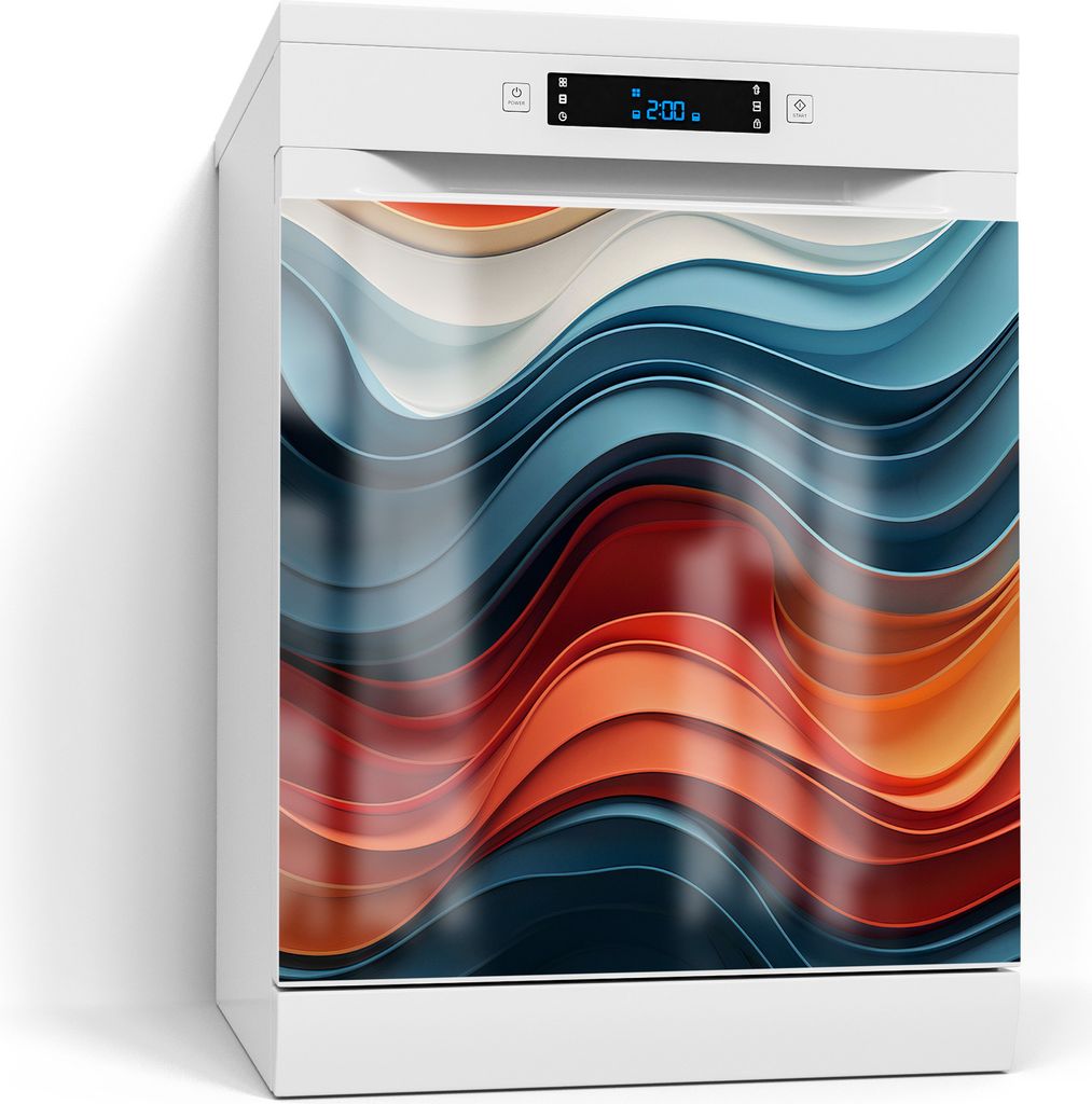 DEQORI Magnetmatte Spülmaschine Standard 60x60 cm 'Wellen des Wohlgefühls' Magnetfolie