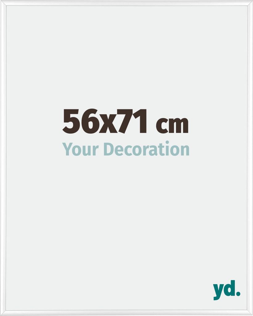 Bilderrahmen, 56x71 cm, Weiß Hochglanz, Aluminium, Kent