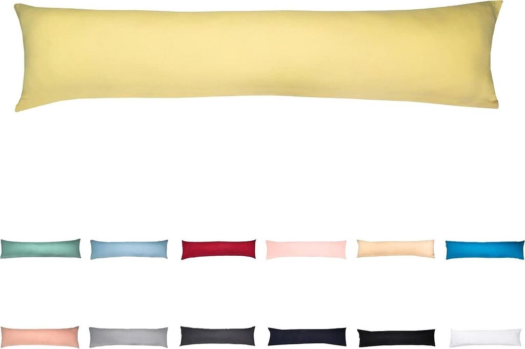 Jersey Kissenbezug 40x145 cm 100% Baumwolle Kopfkissenhülle Bettkissenbezug Kopfkissenbezug superweich Kissenbezug Gelb