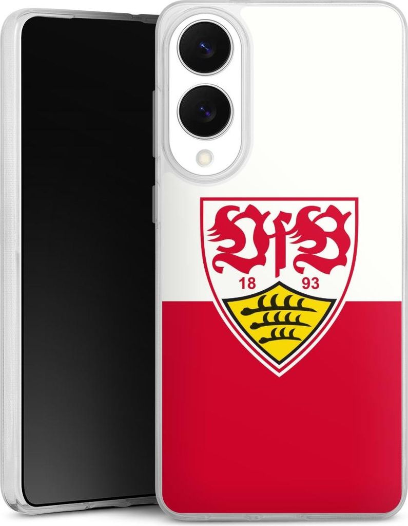 DeinDesign Handyhülle für Samsung Galaxy S25 Edge Silikon Hülle Case Smartphone Schutzhülle Logo Offizielles Lizenzprodukt VfB Stuttgart