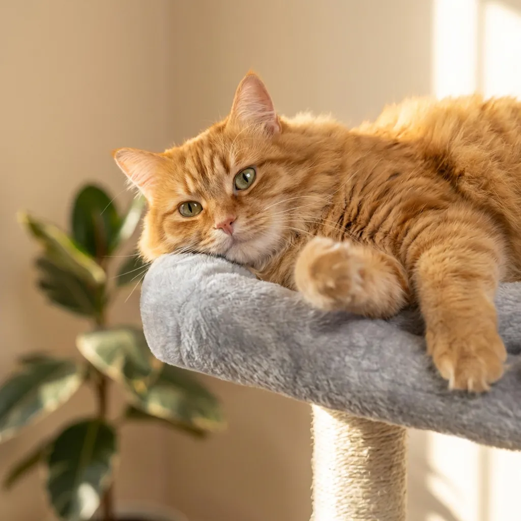 Arbre à chat compact 80 cm avec double cachette et balle de jeu - 4