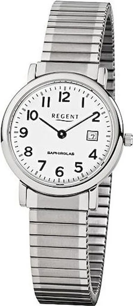 Montre à bracelet à tirette Regent F-884 en acier pour homme senior