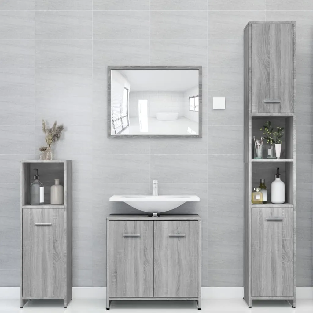 Mobile Bagno Colonna 30x30x183,5 Grigio Sonoma - Test Stabilità e Spazio