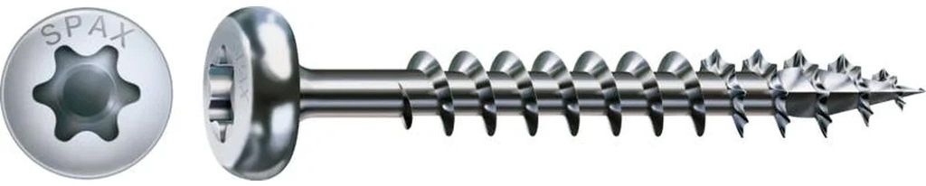 Spax Holzschraube Rundkopf T-STAR+ T30 WIROX6X100 Mit Produktbild 