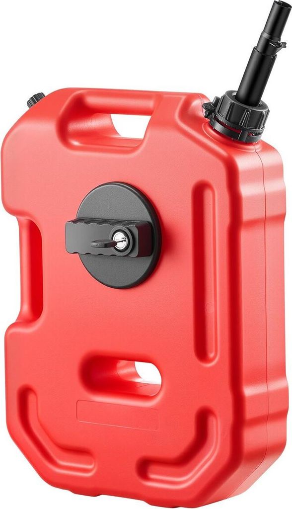 Kraftstoffbehälter, 10 l, Benzinkanister mit Ausgießer und verschließbarer Halterung, maximale Durchflussrate 15 l/min, sicher und auslaufsicher...