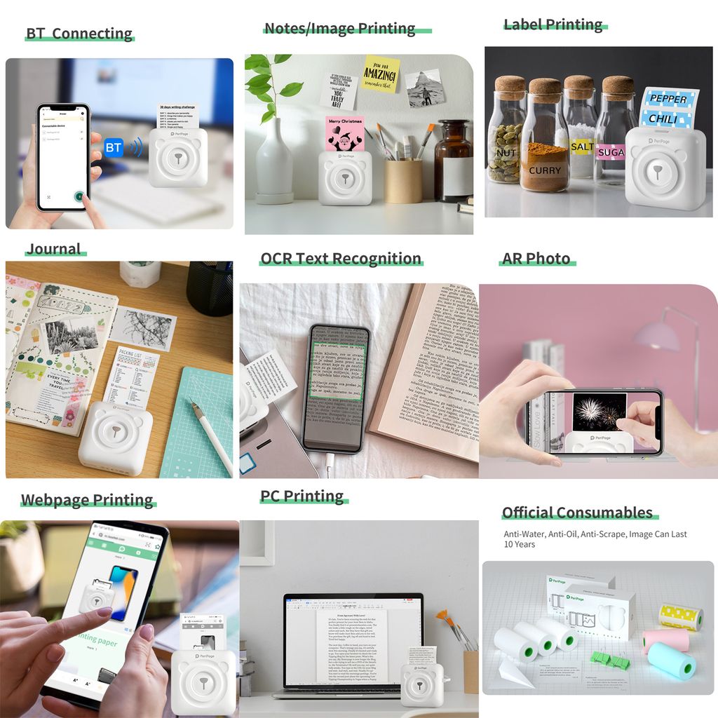 PeriPage Mini Pocket Wireless BT Thermal Printer All-in-One Obrázek produktu 15