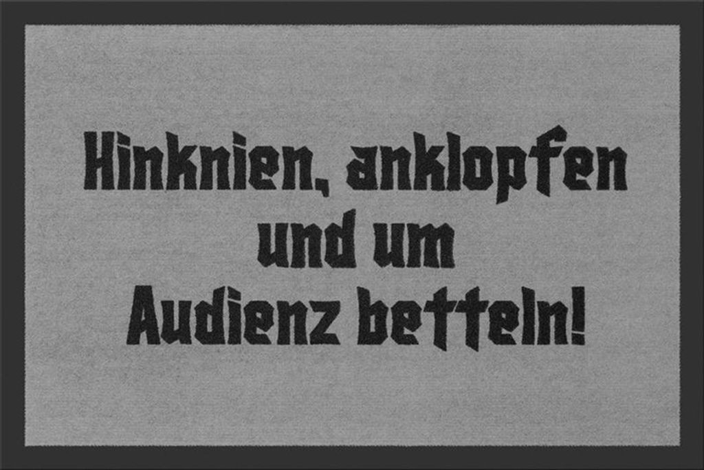 Fußmatte- Audienz betteln Fußabtreter lustig Türvorleger mit Spruch Schmutzmatte