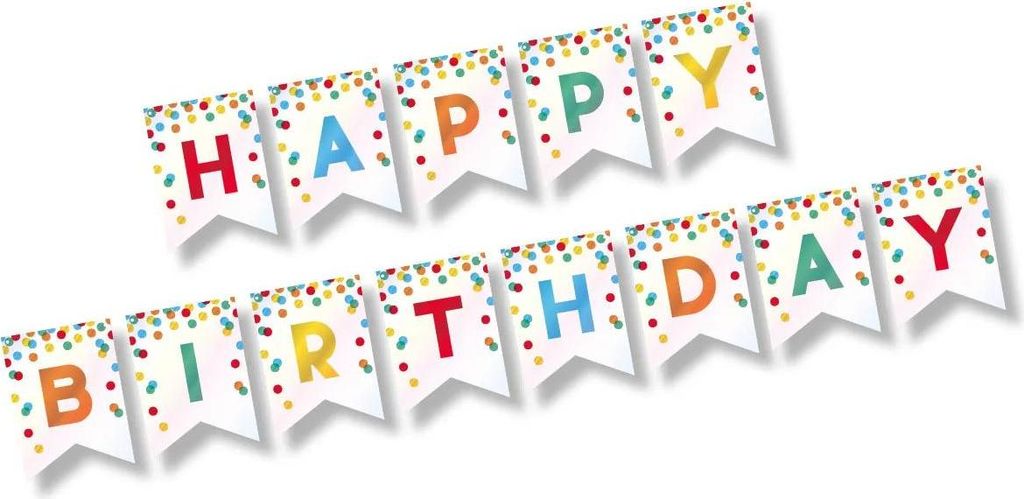 1 Grußkette 3,5 m x 20 cm "Happy Birthday"
