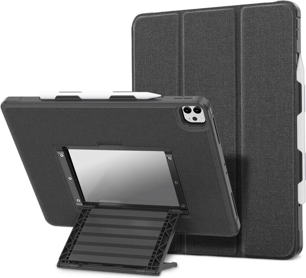 Für Apple iPad Air 11 2025 / 2024 / Pro 11.0 2022 Kunstleder Falt Hülle Schwarz