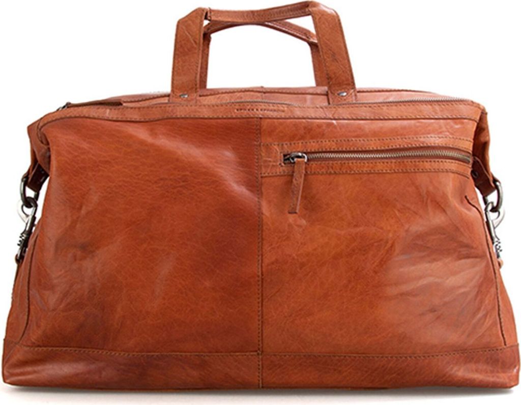 SPIKES & SPARROW Leder Reisetasche Schultertasche Bronco Weekender Brandy braun