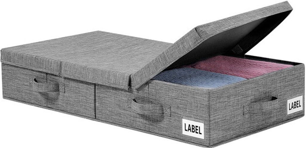 81 * 41 * 15 cm Unterbett-Aufbewahrung mit Deckel, Unterbett-Aufbewahrungsbehälter mit Griffen, stapelbare Schubladen-Organizer-Behälter-Box für...