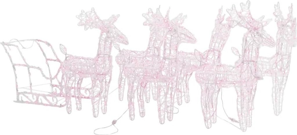 Rentiere Schlitten Weihnachtsdekoration 320 LEDs Acryl