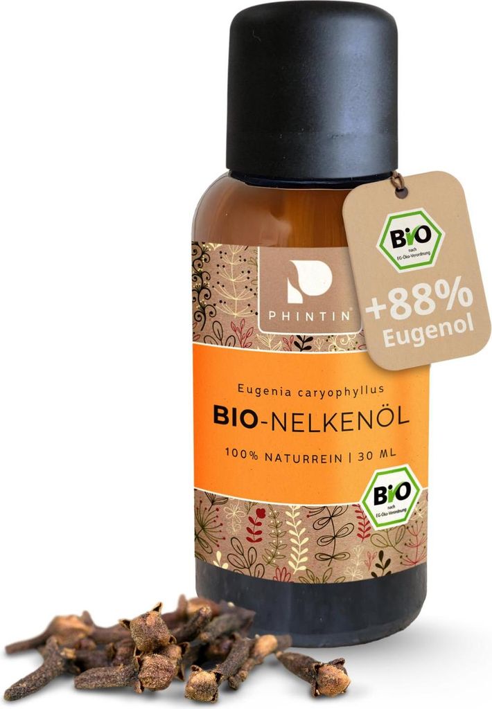 PHINTIN Bio Nelkenöl 30ml 100% naturrein | Ätherisches Öl Produktbild 