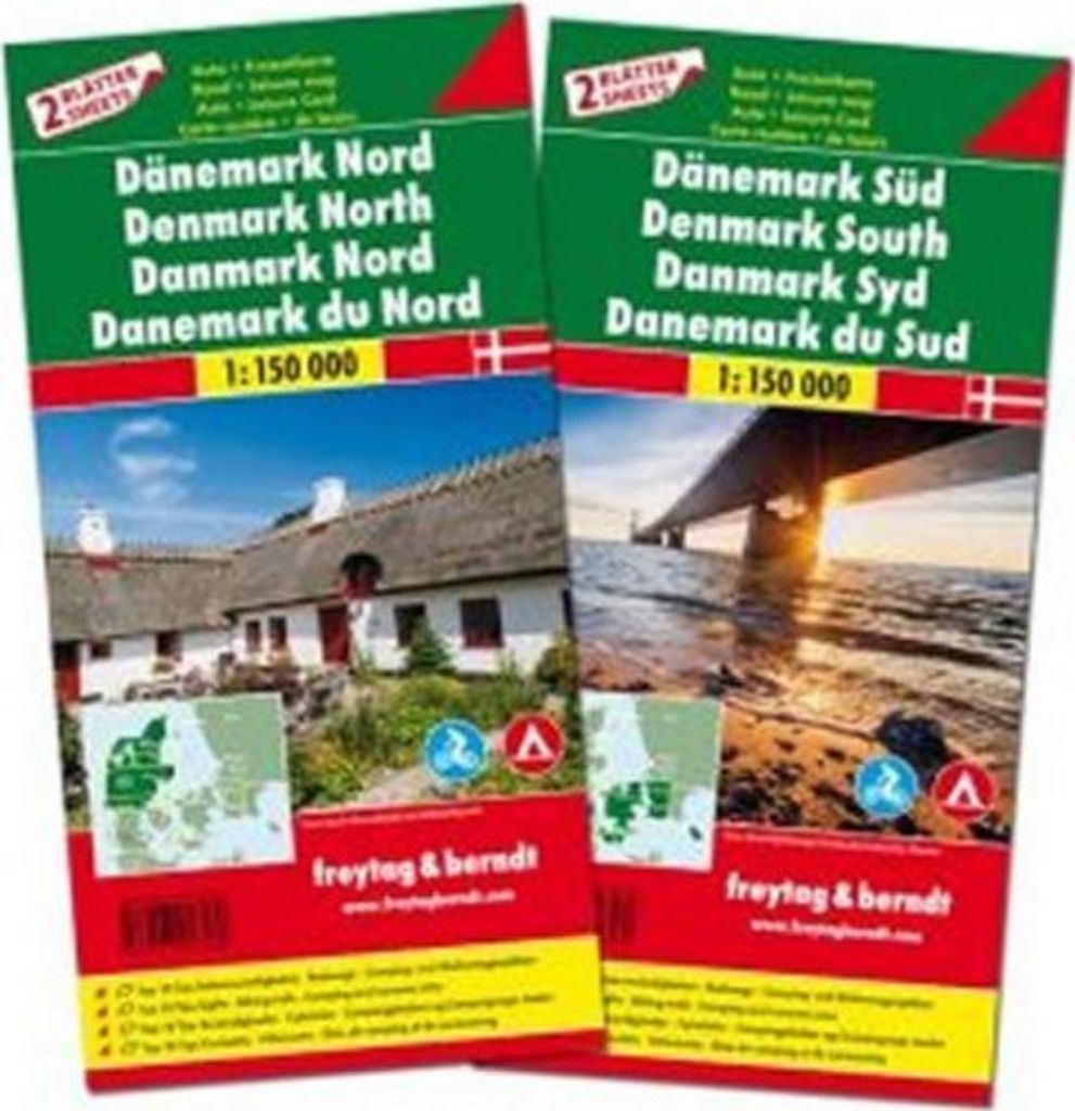 Dänemark Nord und Süd, Straßenkarten-Set 1:150.000, freytag & berndt