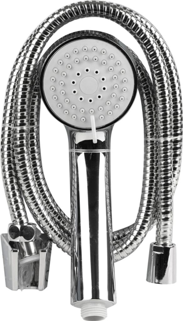 Brausegarnitur 3 Ausläufe und Brauseschlauch 150cm, verchromt, Halter
