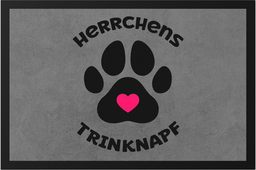 Herrchens Trinknapf Fußmatte Hund Hunde Pfote Liebe Produktbild 