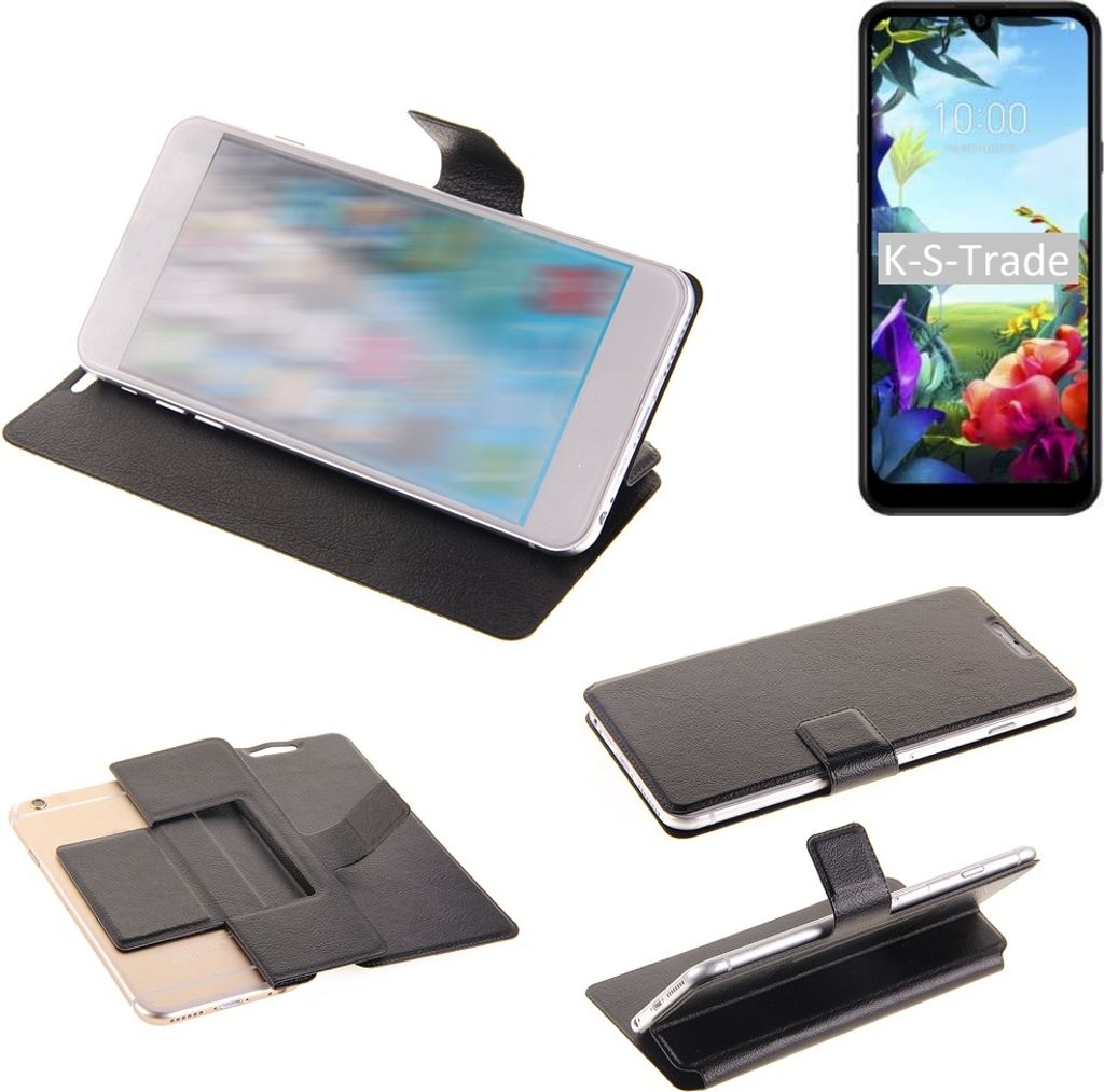 K-S-Trade Schutzhülle kompatibel mit LG Electronics K40S Schutzhülle Flip Cover Klapphülle Wallet Case Slim Handyhülle bookstyle schwarz