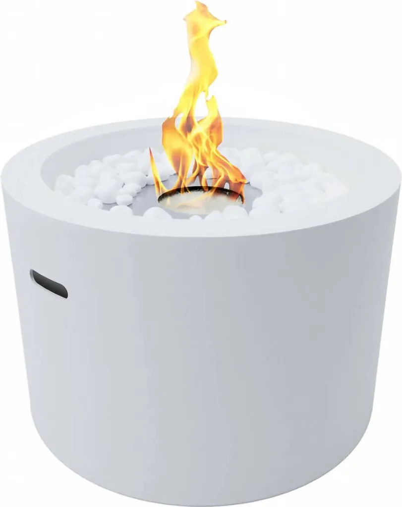 Cheminée au bioéthanol Aielli Blanche 48cm : Chauffage d'appoint design