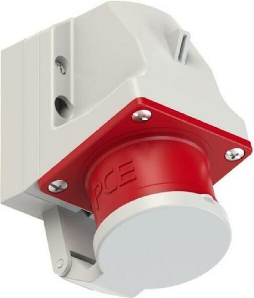 PCE 515-6d CEE-Wandgerätestecker 16A 5p 6h IP44 mit Deckel