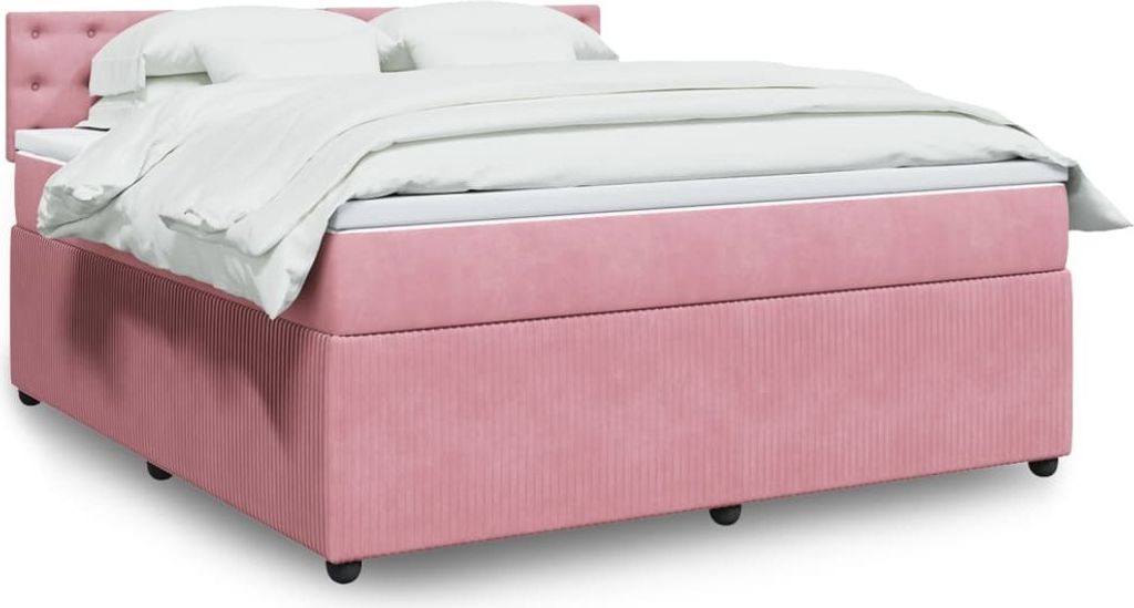 Maison Exclusive - Boxspringbett mit Matratze Rosa 180x200 cm Samt