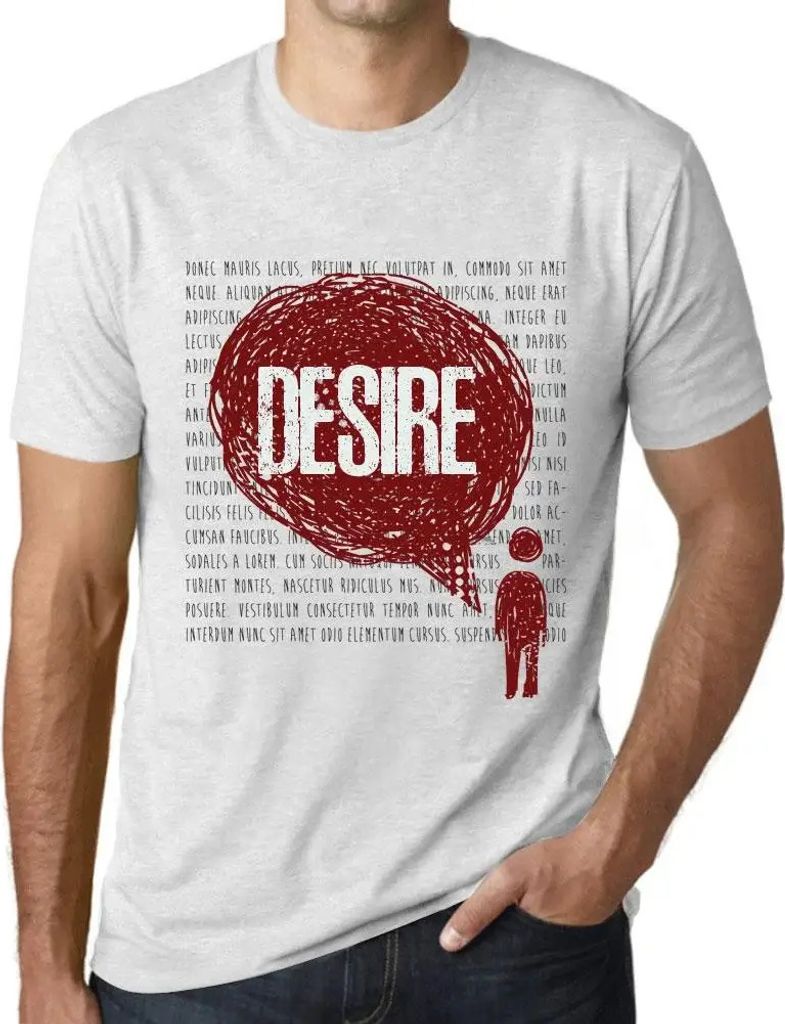 Herren Grafik T-Shirt Die Gedanken wünschen – Thoughts Desire – Öko-Verantwortlich Vintage Jahrgang Kurzarm Lustige Druck Geburtstag Geschenk...