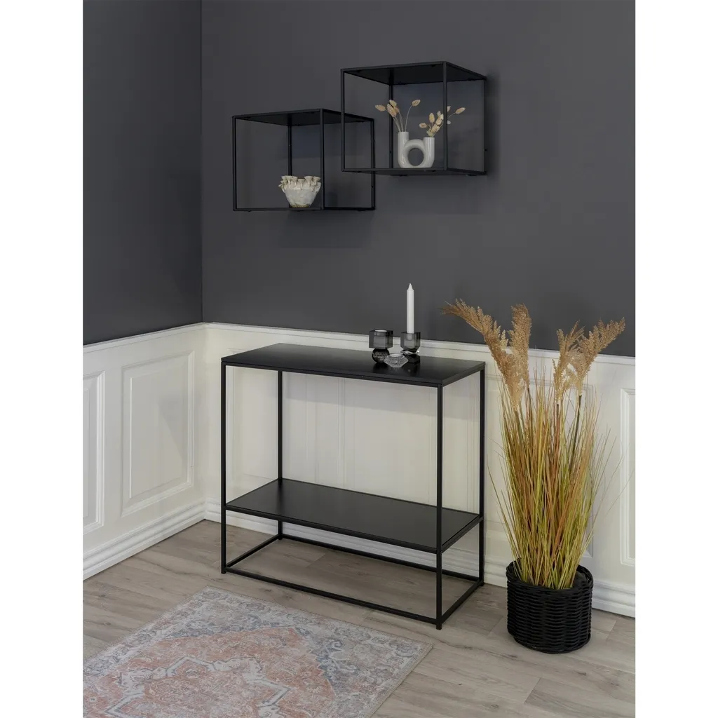 Étagère Murale Noire Mate Vita - Cube en Mélaminé Résistant 36 cm