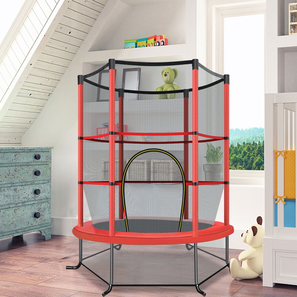 Trampoline de jardin COSTWAY Ø165cm avec filet de sécurité, Image du produit 