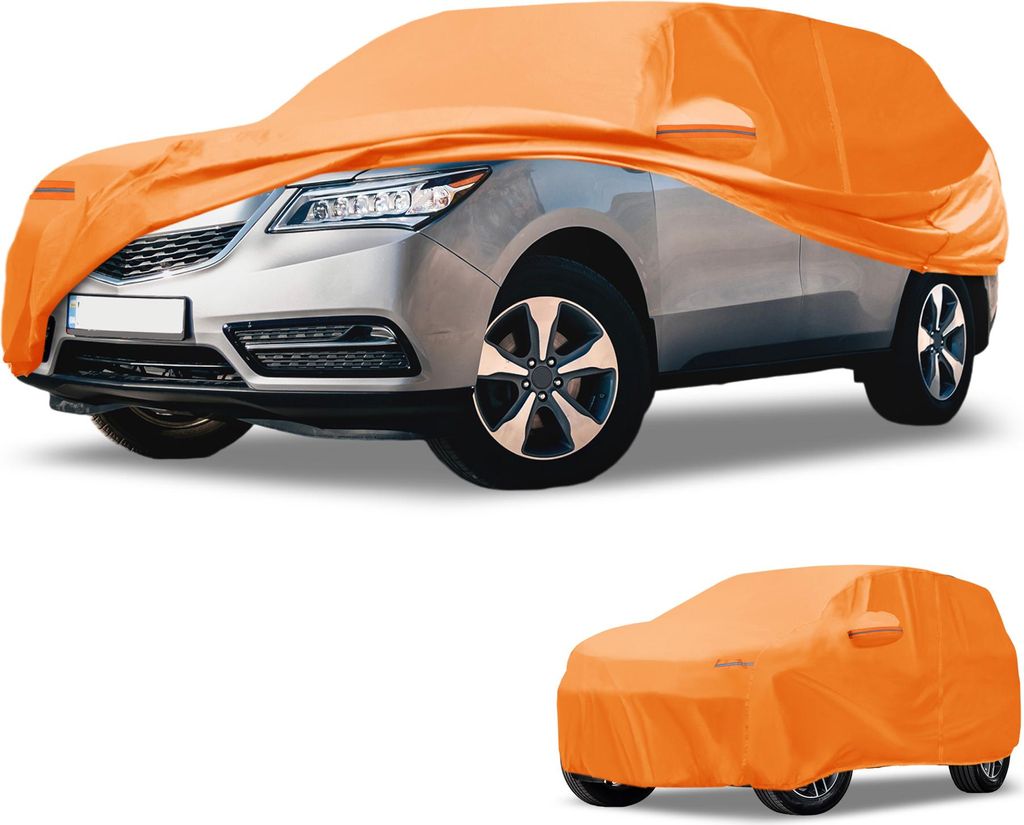 Autoabdeckung Wasserdicht Alle Wetter Automobil Au?en Anti-UV Sonne Regen Schutz Vollst?ndige Au?enabdeckung fš¹r Acura MDX 210D-PU Orange mit Re...