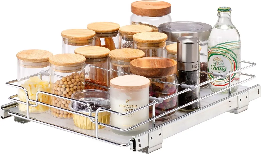 Portaspezie estraibile Porta lavello Armadio da cucina, 292 x 419 x 63,5 mm Cassetto scorrevole Lavello Porta spezie in piedi Anta dell'armadio Organizzatore dell'armadio Porta base Armadio lavello Multiuso