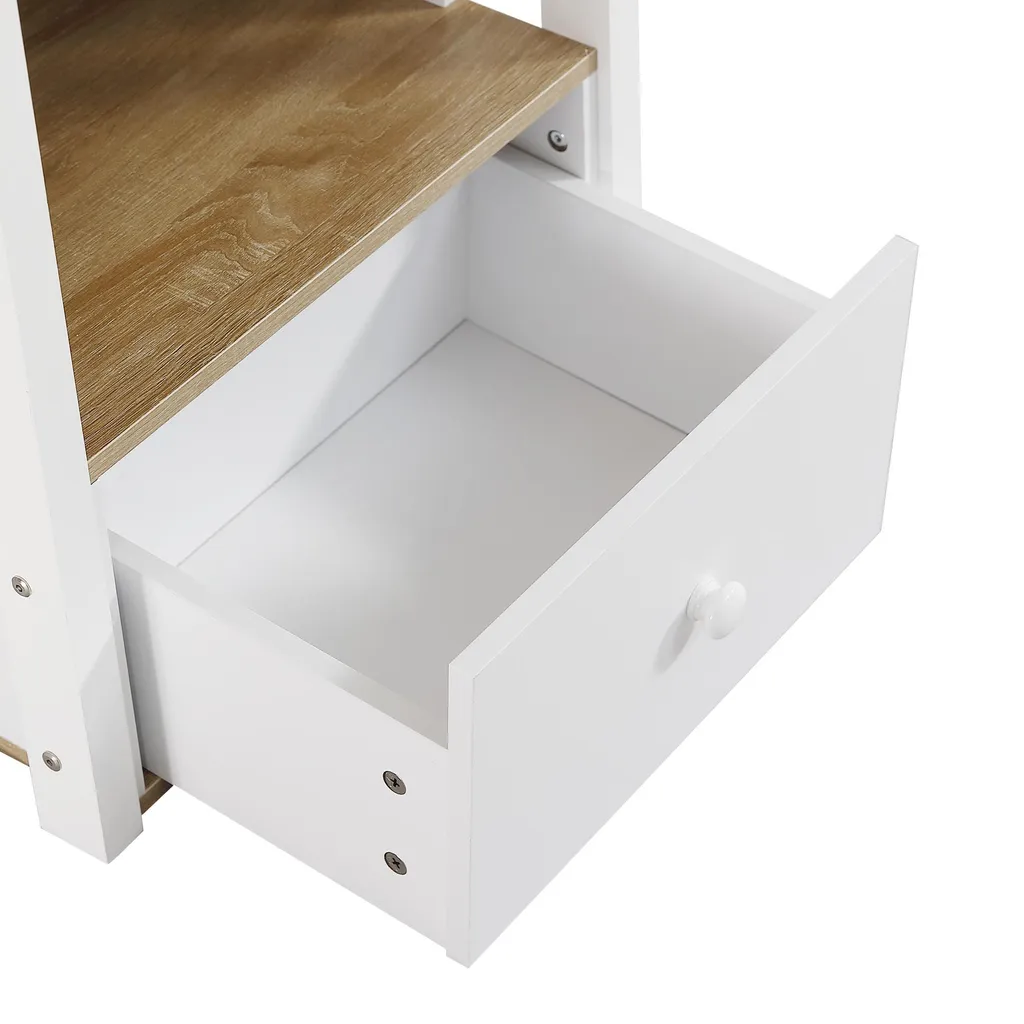 Meuble combiné lit surélevé avec bureau et bibliothèque en bois blanc - 4
