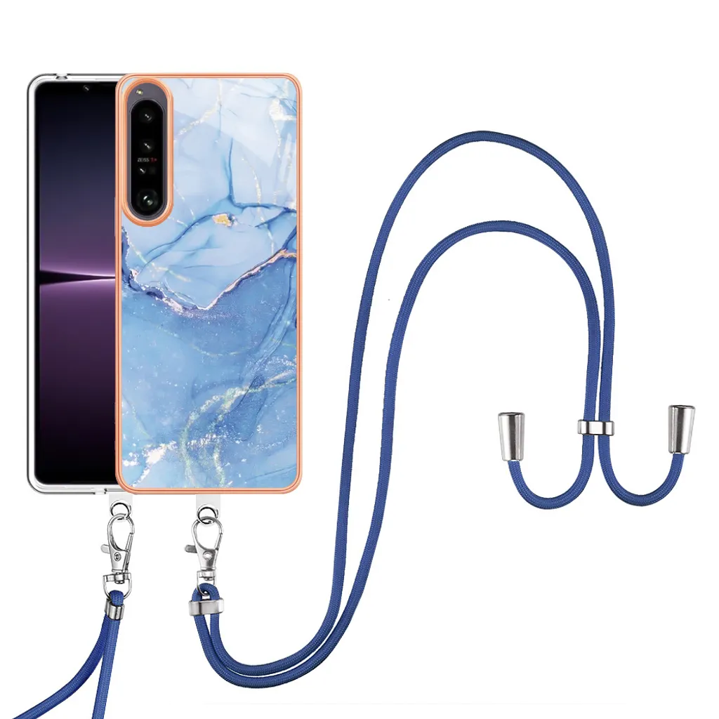 Custodia Sony Xperia 1 IV con Cinturino: Bumper TPU Fantasia Blu