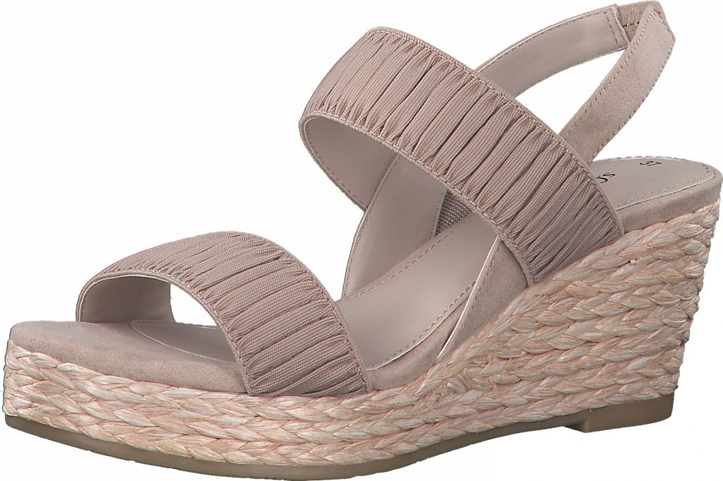 s.Oliver Sandalen Damen Schuhe Schnalle Keilabsatz Bast 5-28300-28, Größe:39 EU, Farbe:Rosa