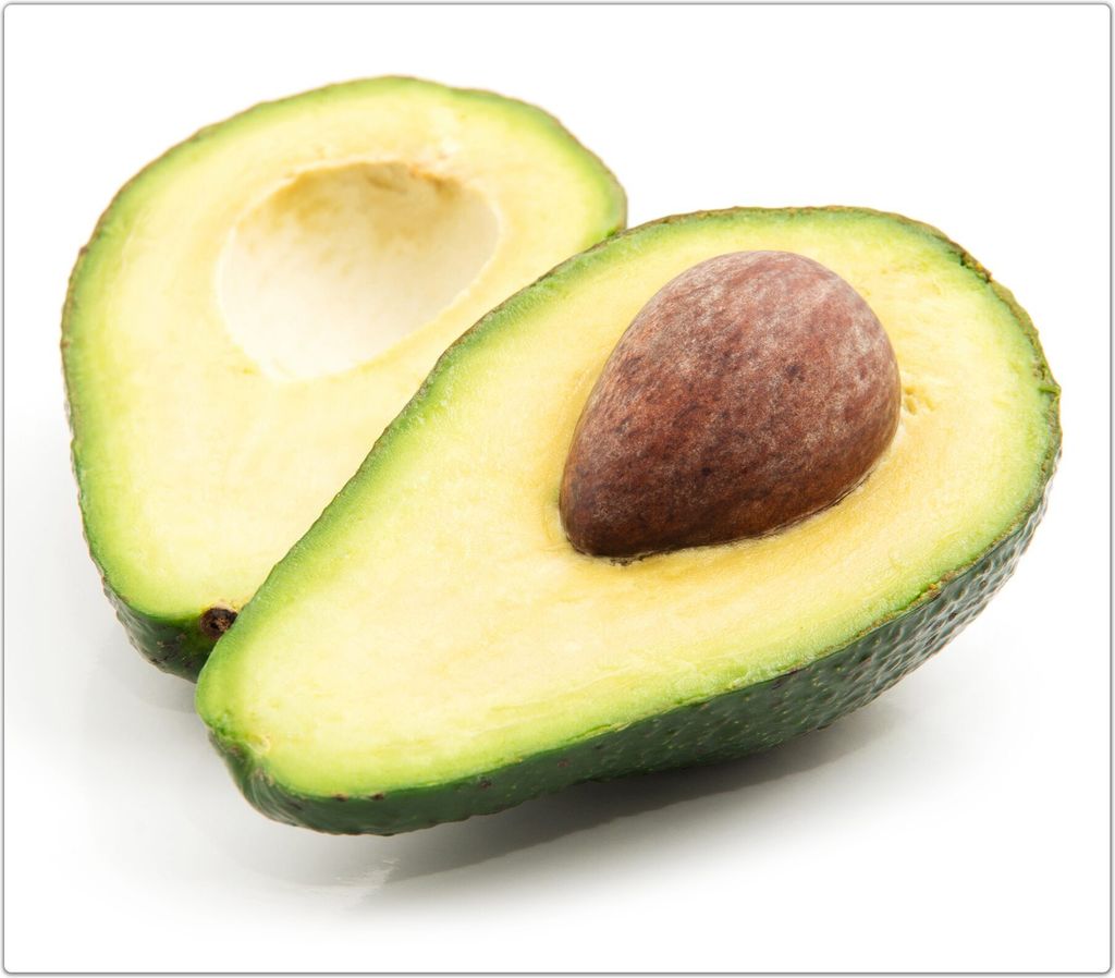 Spritzschutz Herdabdeckplatte Schneidebrett aus Glas Avocado halbiert 1-Teilig (60x52cm)