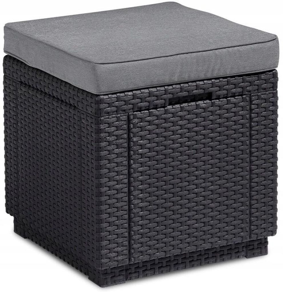 Allibert Cube pouf, Kwadrat, Szary, 420 mm, 420 mm, 390 mm Zdjęcie produktu 