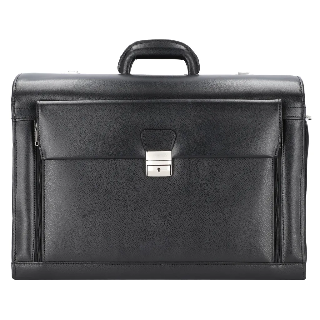 Mallette pilote en cuir véritable Alassio Verona avec serrures à code - 5