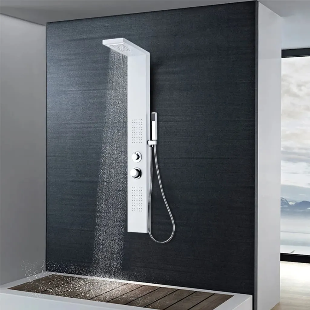 ZMH Système de Panneau de Douche en Aluminium Blanc Mat - Colonne Design