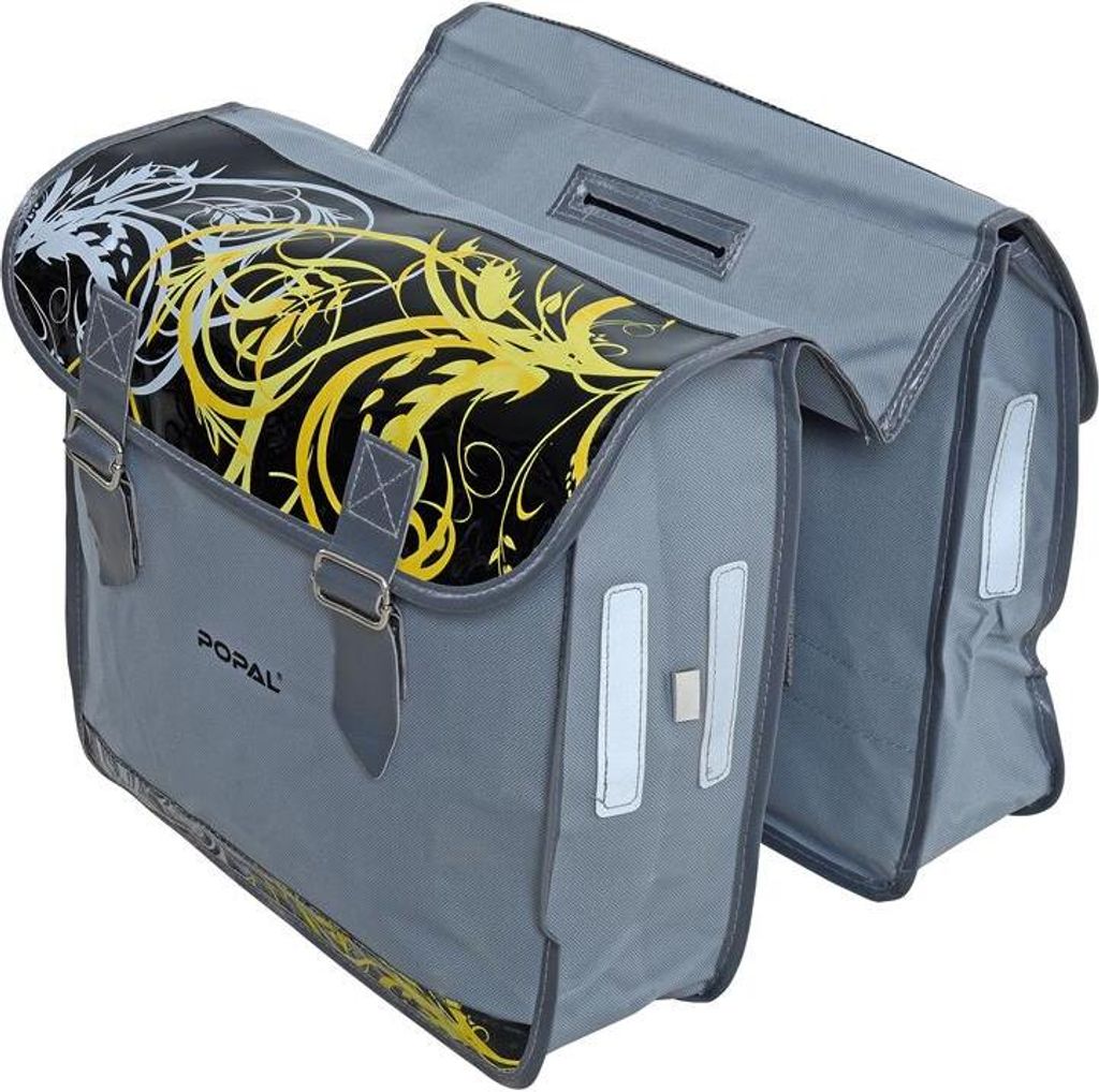 Fahrradtasche Doppel Gepäckträgertasche Tasche Seitentasche Gepäcktasche Grau