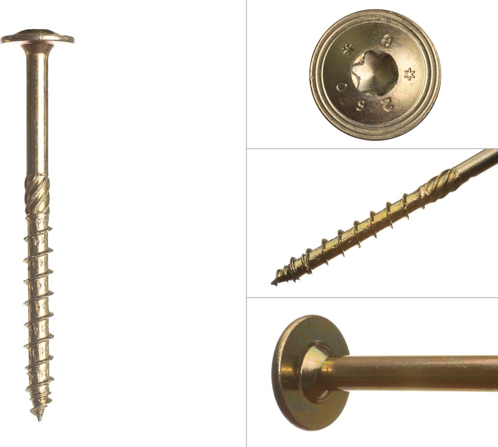 Tellerkopfschrauben gelb verzinkt 8,0 x 120 mm Torx - Schachtel 50 Stück