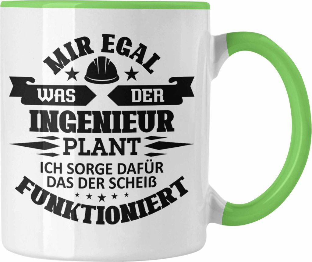 Trendation - Zerspanungsmechaniker Tasse Geschenk Zerspaner Fräser und Dreher Spruch (Grün)