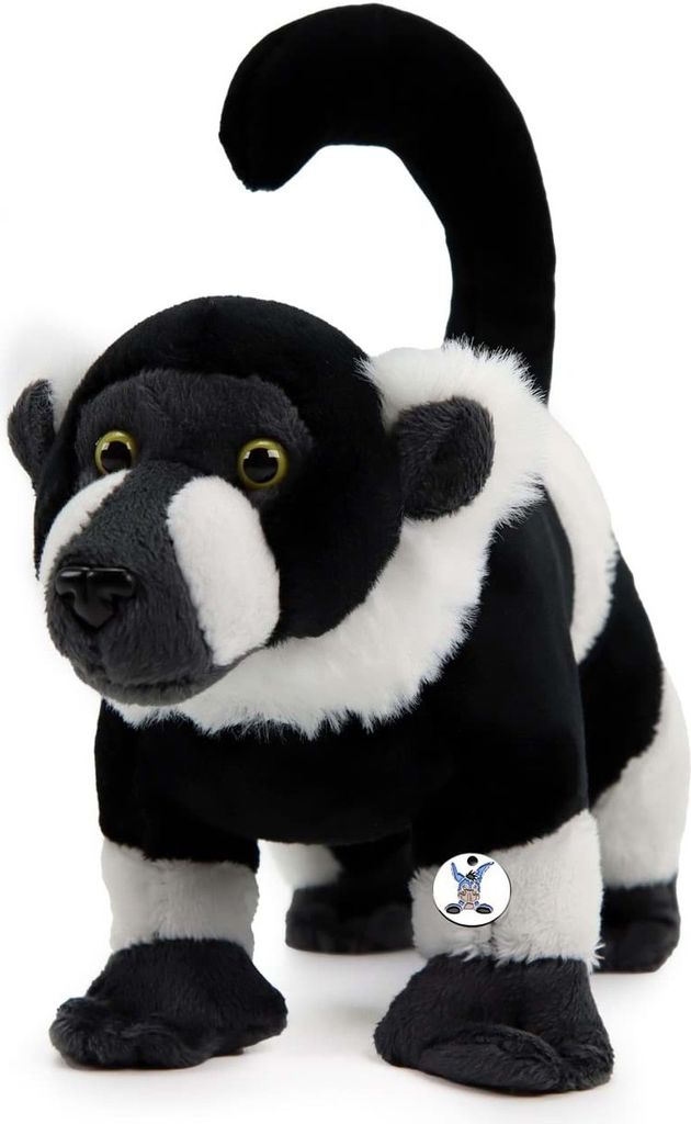Schwarzweißer Vari Kuscheltier Affe Lemur Plüschtier Plüschlemur MADHAVI
