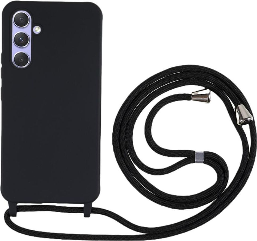 Samsung Galaxy S25 Hülle - Coverup Colour TPU Back Cover mit Handykette - Schwarz