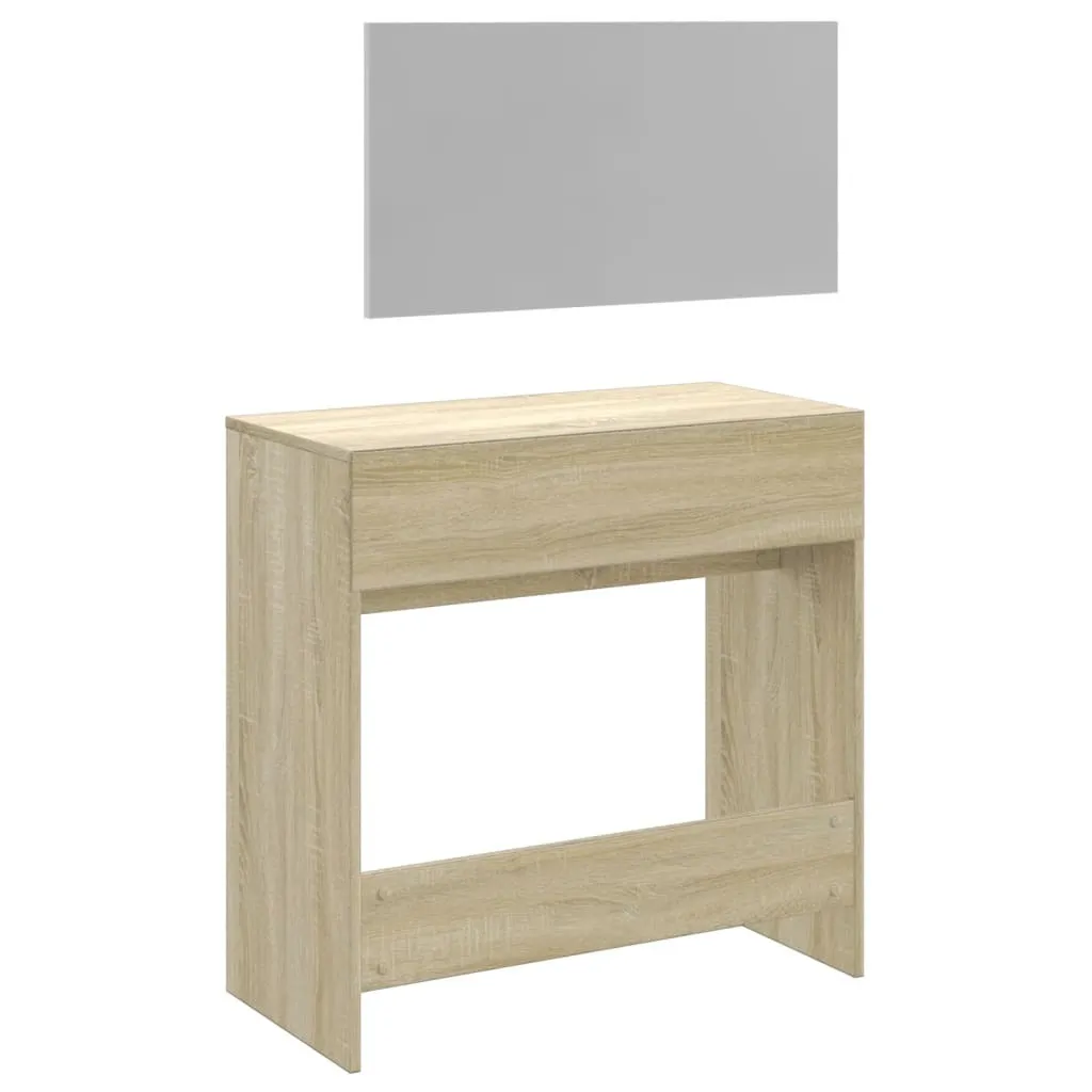 Toilette Trucco Rovere Sonoma 80x80 cm con Specchio | Design Scandinavo - 7