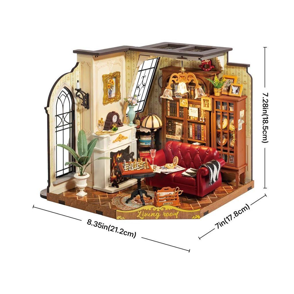 Set Mobili In Legno 3D Per Casa Delle Bambole, Kit Costruzione Puzzle Incastro, Bambini 6+ - Foto 4