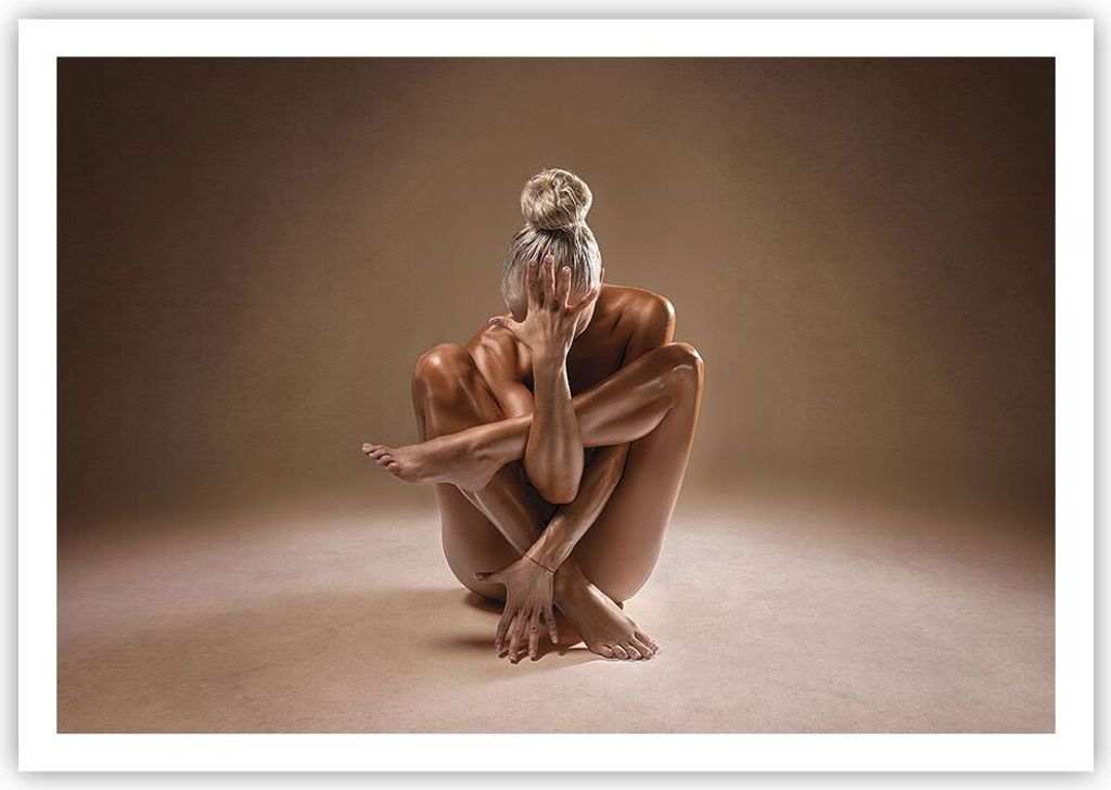 Poster - Poster ohne Rahmen - Nackt Frau Figur - 100x70 cm - Wand Bild - Wanddeko - Wandbilder - Kunstposter - Wandposter - Bilder - Kunstdruck - W...