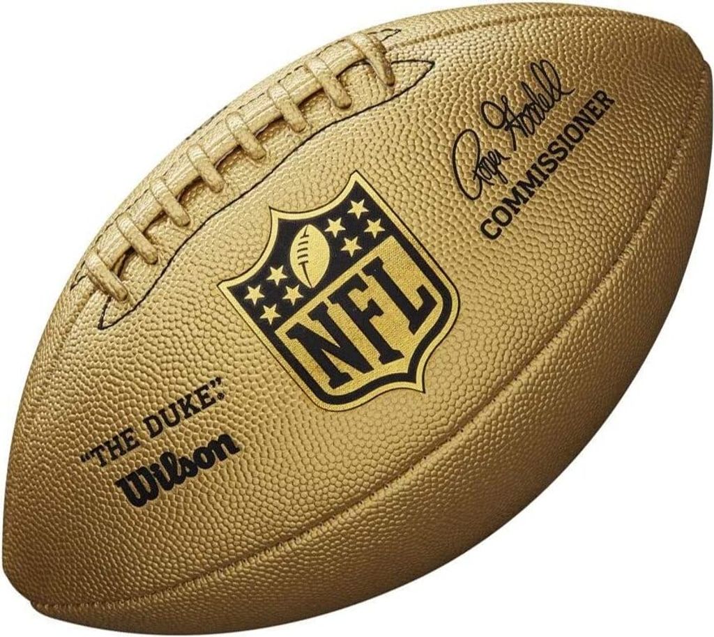 Wilson American Football NFL DUKE METALLIC EDITION, Mischleder, Offizielle Größe, Gold, WTF1826XB