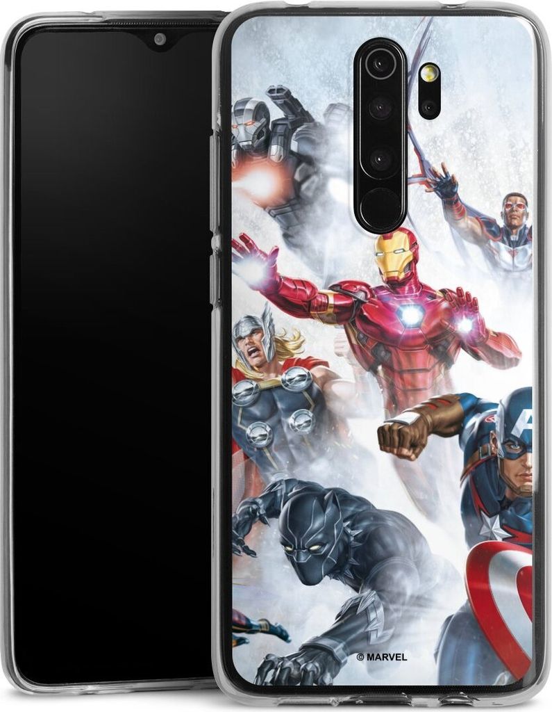 DeinDesign Handyhülle für Xiaomi Redmi Note 8 Pro Silikon Hülle Case Smartphone Schutzhülle Offizielles Lizenzprodukt Marvel The Avengers